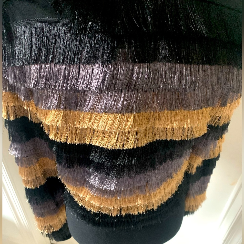 BCBG MaxAzria Colorblock Fringe Jacket - Picture 3 of 3